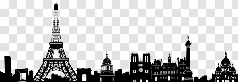Paris YouTube Skyline Wall Decal Photography - Monochrome Transparent PNG