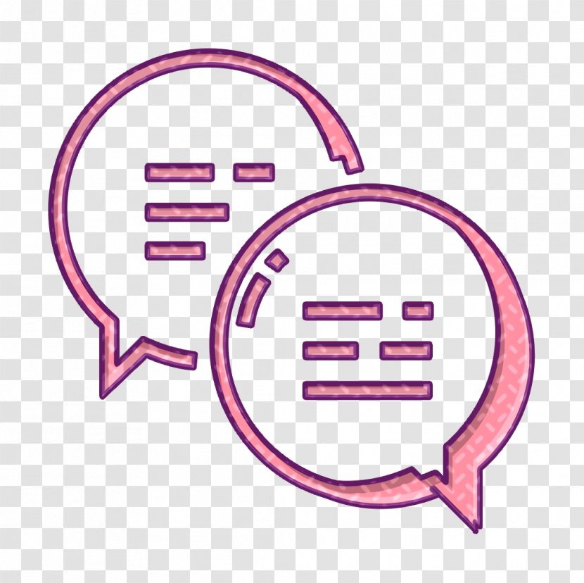 Circle Icon Doublle Messages - Text - Pink Transparent PNG
