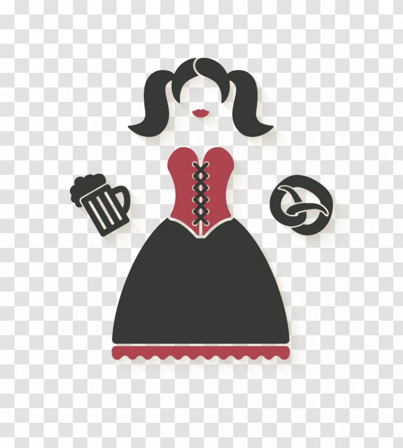 Beer Glassware Oktoberfest Pretzel - Silhouette - Waiter Transparent PNG