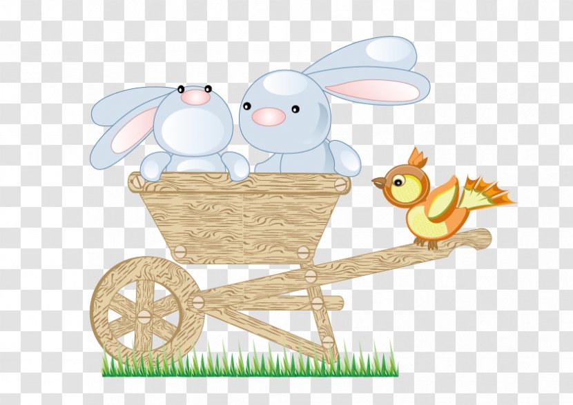 Easter Bunny Rabbit Clip Art - Material - Vector Bird Carts Transparent PNG