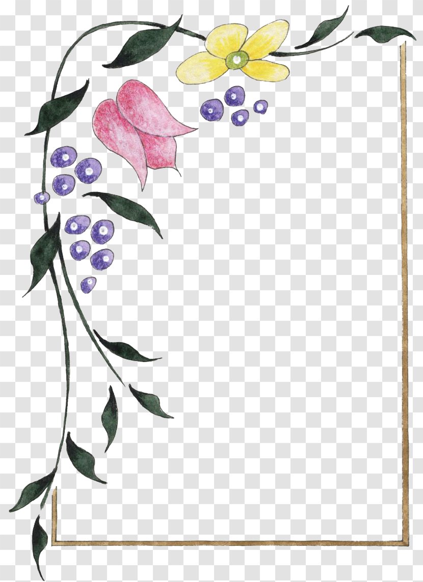 Scrapbooking Borders And Frames Paper Drawing Image - Wildflower - Painting Transparent PNG