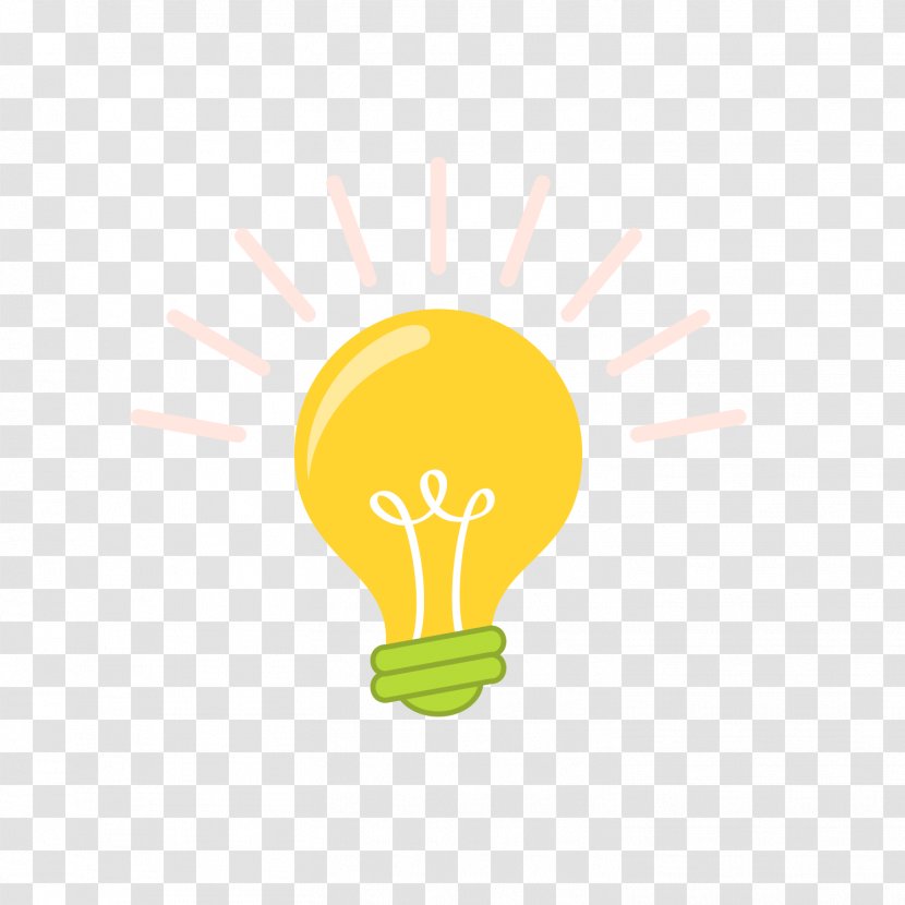 Yellow Font - Creative Cartoon Light Bulb Transparent PNG