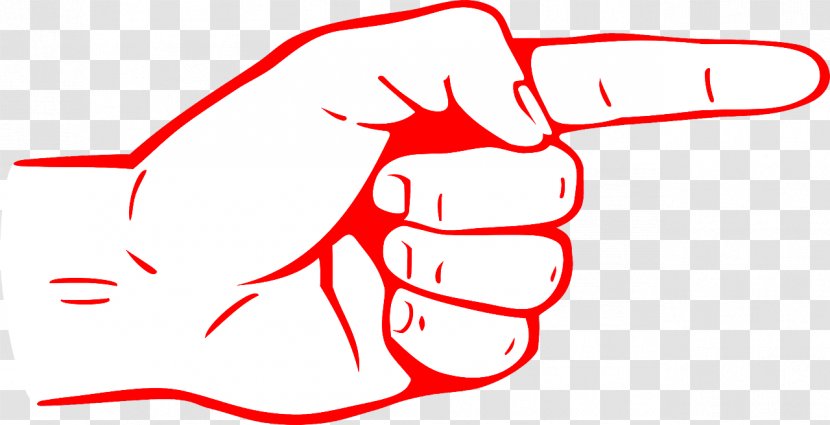 White Red Line Art Finger - Hand - Gesture Mouth Transparent PNG
