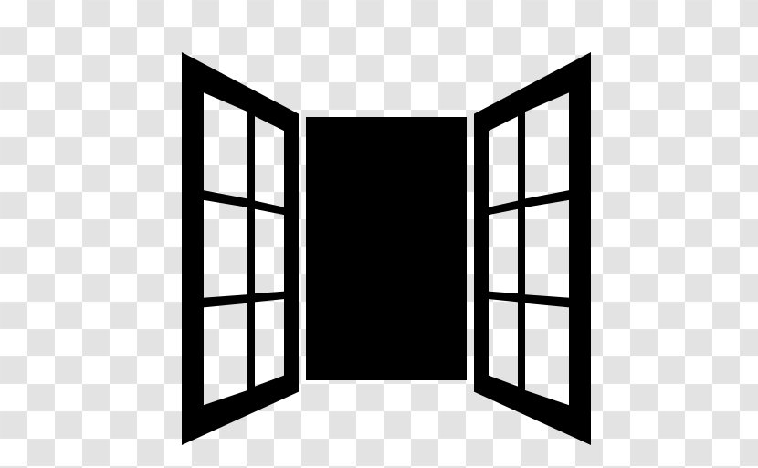 Window - Black - Open Transparent PNG