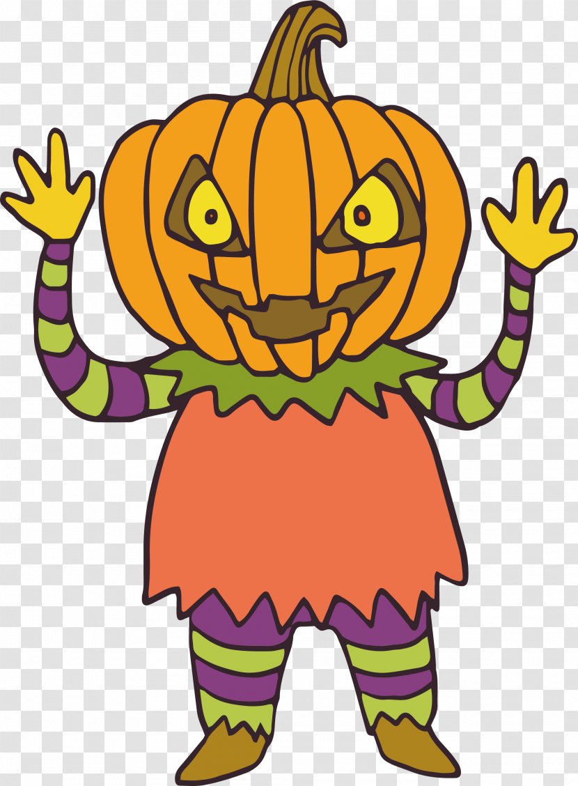Pumpkin Jack-o-lantern Halloween Clip Art - Cartoon - A Head That Makes Faces Transparent PNG