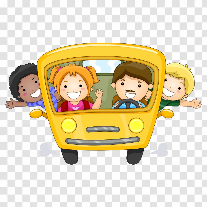 Child Stock Illustration Royalty-free Clip Art - Cartoon - School Bus Transparent PNG