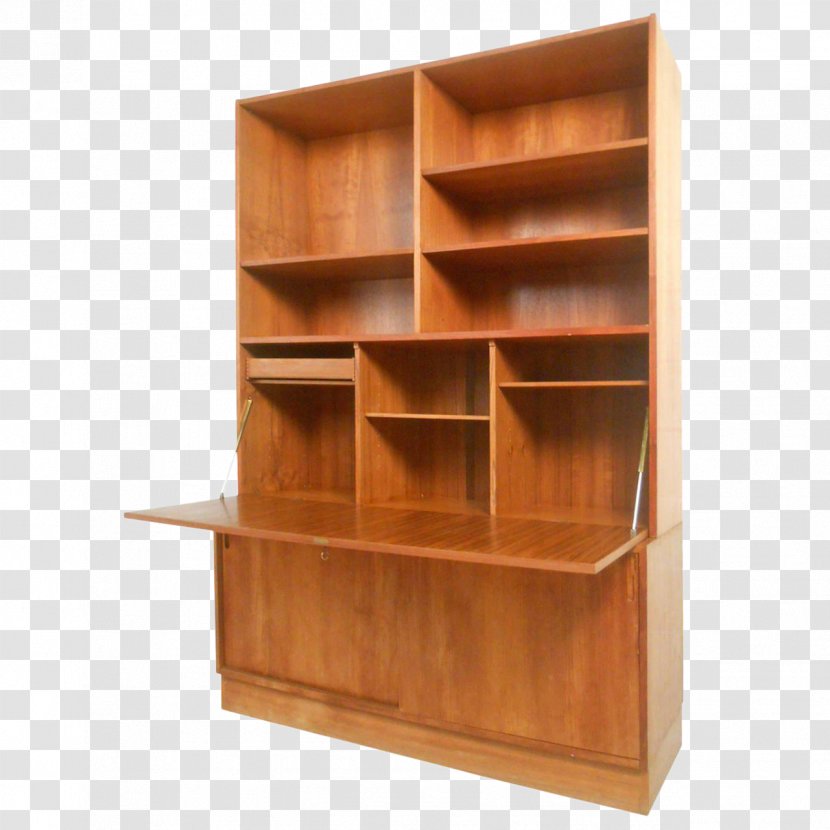 Bookcase Secretary Desk Mid-century Modern Danish Shelf - Bathroom - House Transparent PNG