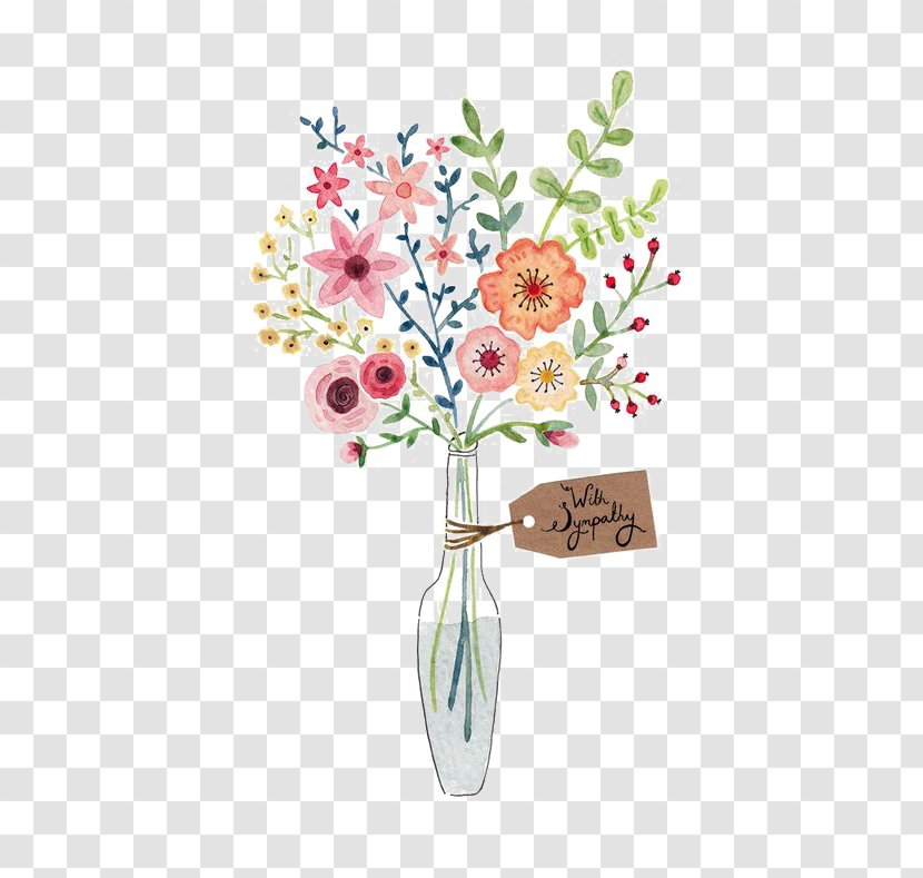 Flower Drawing Illustration - Pink - Vase Transparent PNG