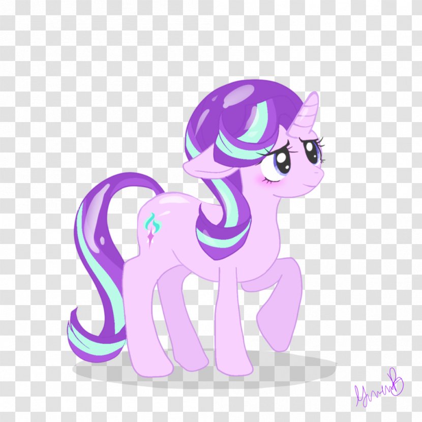 Horse Pony Violet Mammal - Fictional Character - Starlight Background Transparent PNG