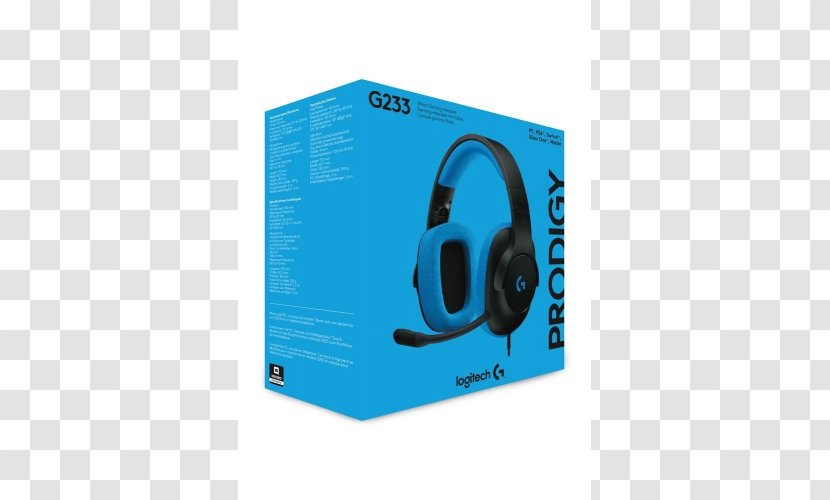 Logitech G233 Prodigy Gaming Headset Headphones Microphone - G433 Transparent PNG