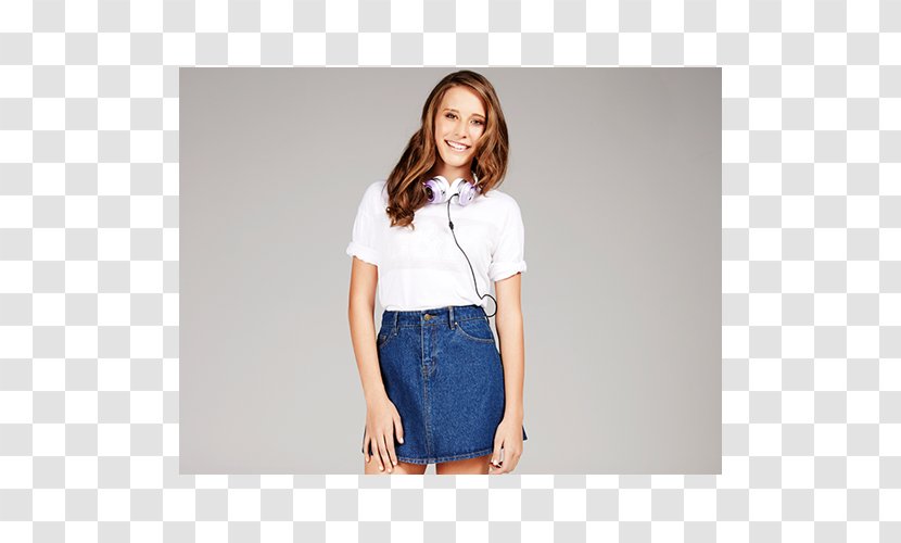 Jeans Waist Denim Skirt Blouse - Sleeve - Makeup Model Transparent PNG