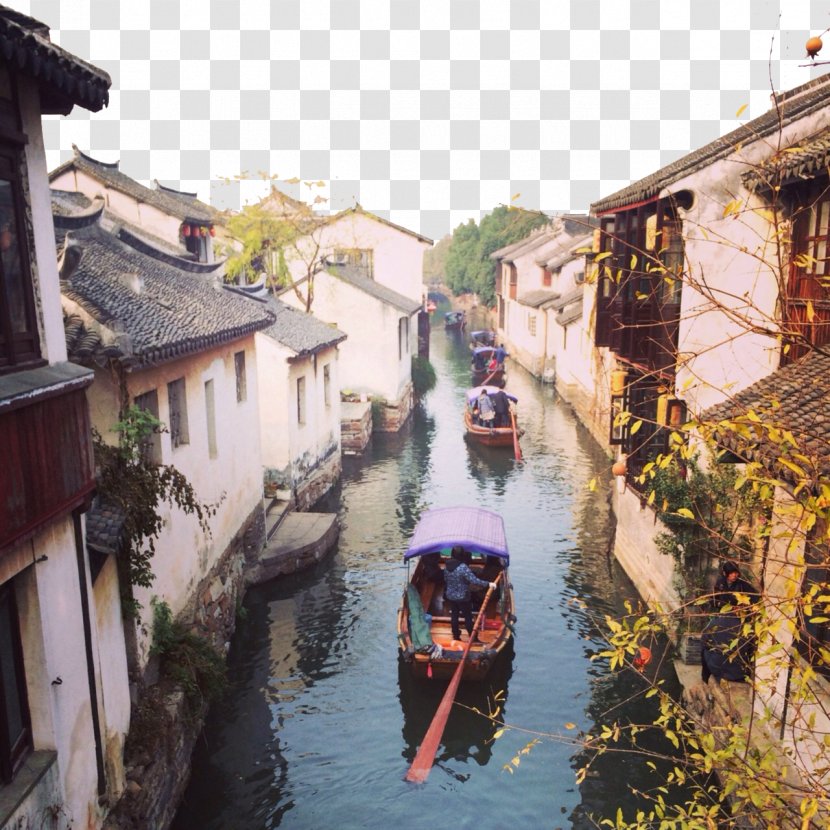 Zhouzhuang Yechucang Former Residence Jiangnan Landscape - Waterway - Autumn Transparent PNG