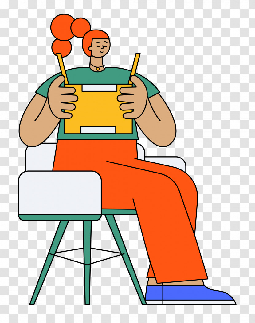 Chair Cartoon Sitting Joint Text Transparent PNG