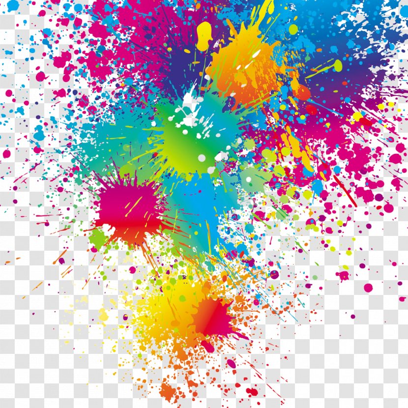 The Color Run Painting - Paint - Irregular Creative Printing Transparent PNG