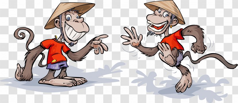 Cartoon Clip Art - Human Behavior - Couple Monkey Transparent PNG