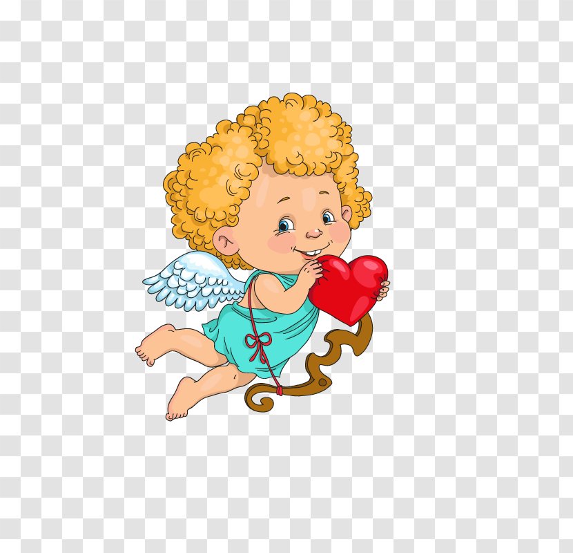 Cupid Valentines Day Heart Clip Art - Love - Holding Love,angel Transparent PNG