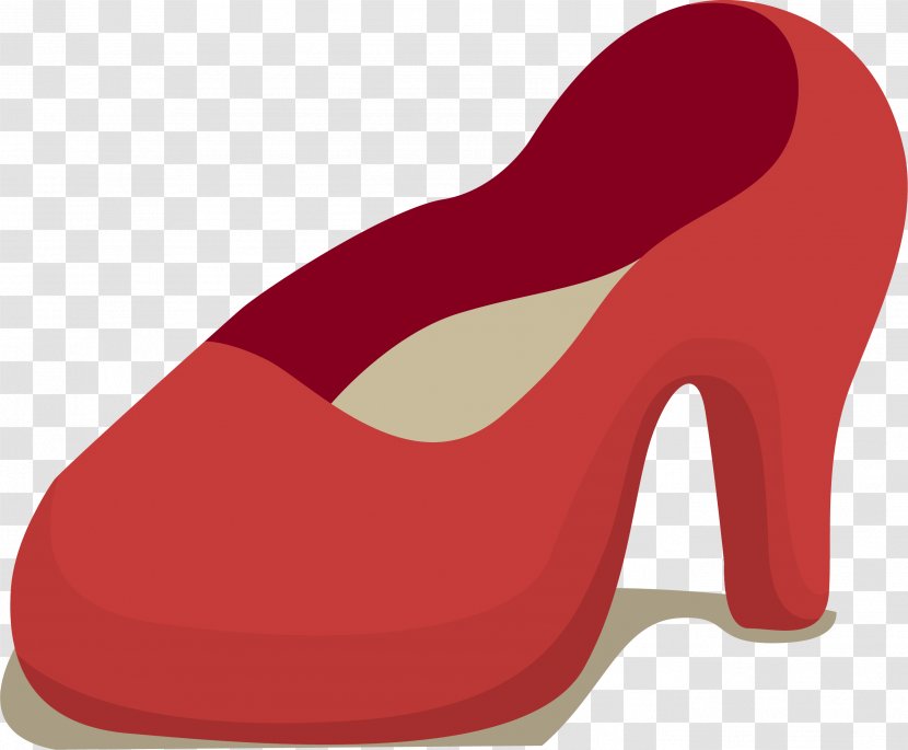 Red High-heeled Footwear Shoe - Cartoon - High Heels Material Transparent PNG