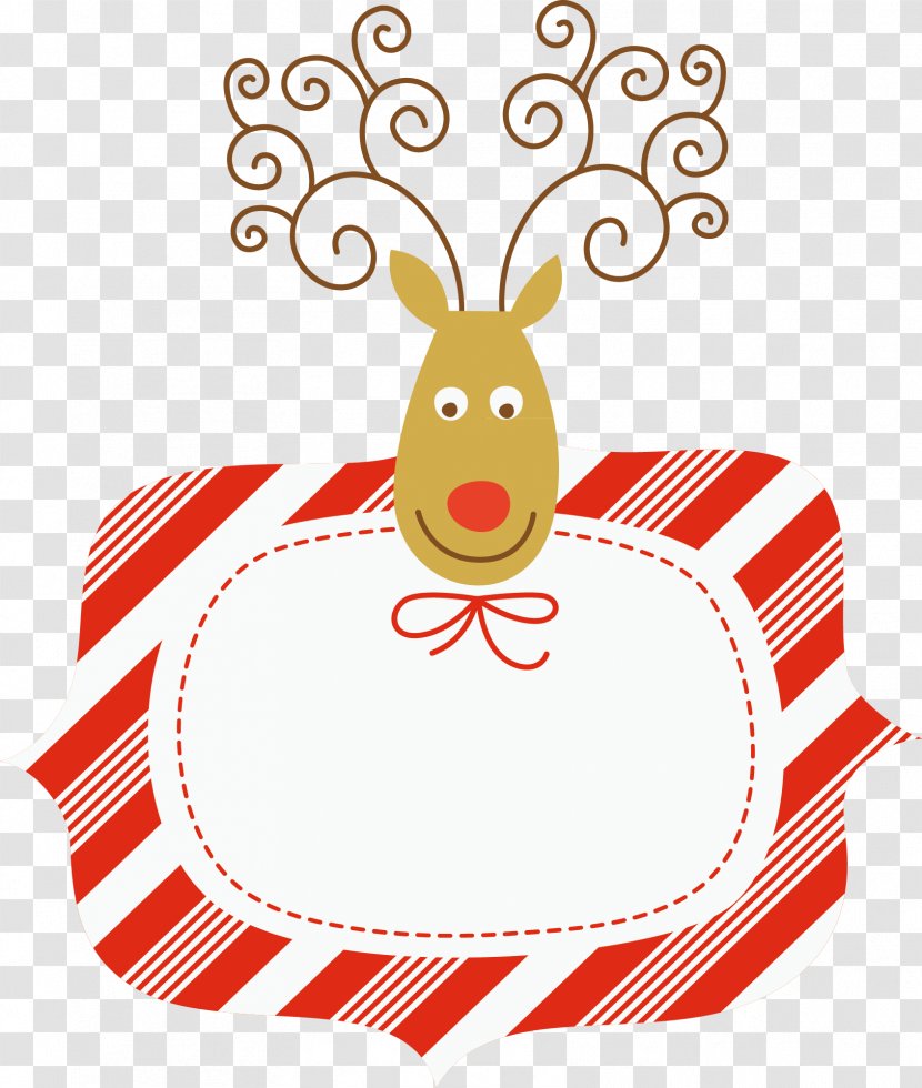 Christmas Gift Illustration - Antler - Deer Tag Transparent PNG