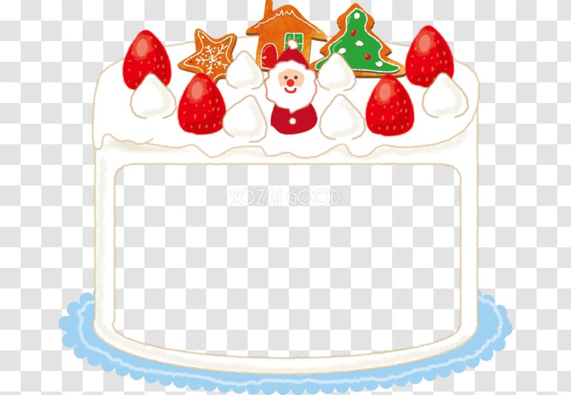 Christmas Cake Cream Marzipan Torte Santa Claus Transparent PNG