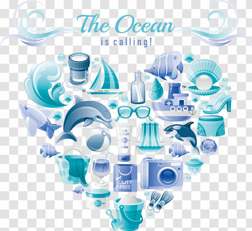 Sea Euclidean Vector Element Blue - Aqua - Sailing Logo Design Transparent PNG