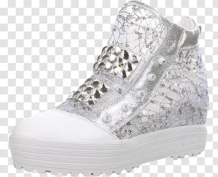 Sneakers Shoe Footwear - Outdoor - Silver Sequins Transparent PNG