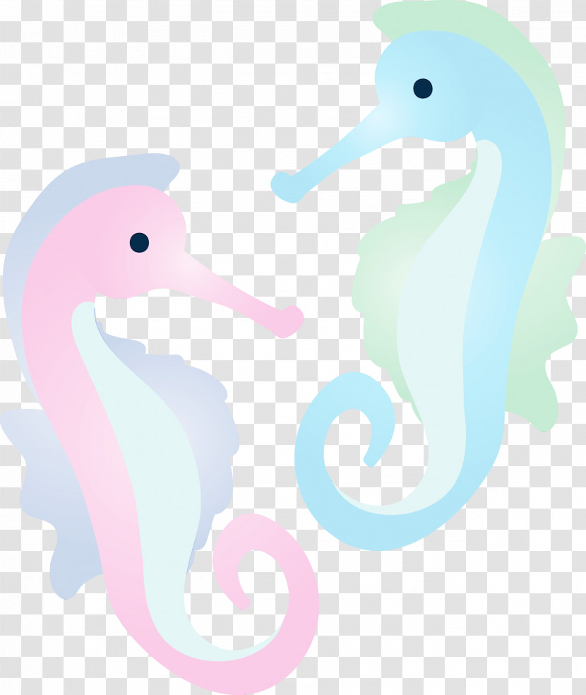 Seahorse Bird Pink Beak Stork Transparent PNG