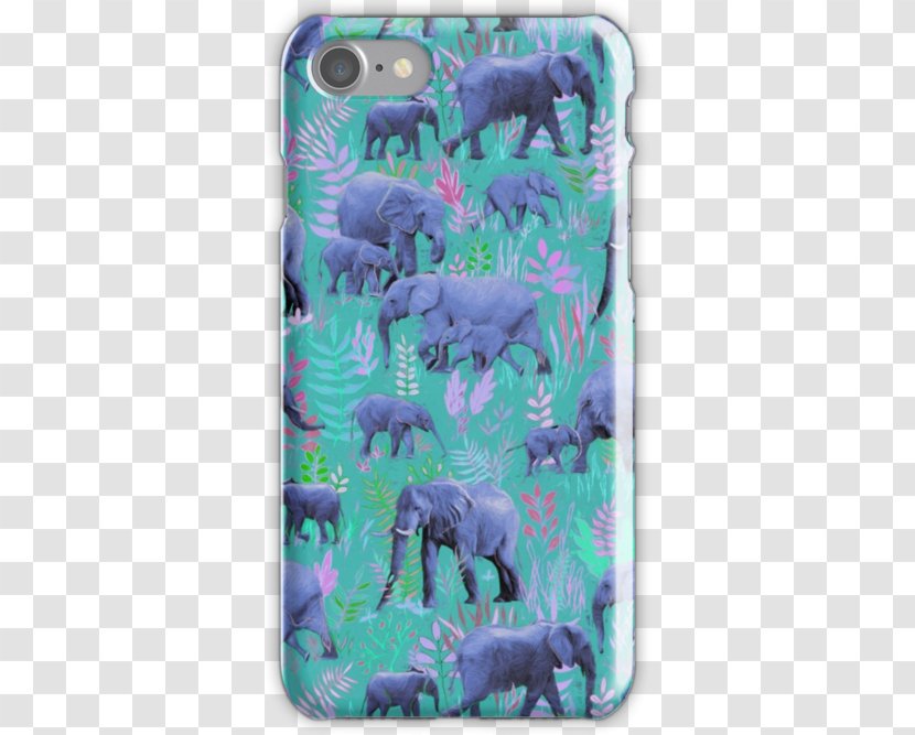Official Micklyn Le Feuvre Animals Sweet Elephants Hard Back Case For Apple IPhone 7 Plus Indian Elephant African Spoonflower - Iphone Transparent PNG