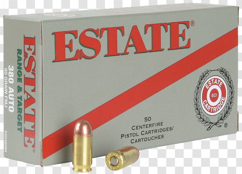 Full Metal Jacket Bullet .380 ACP Automatic Colt Pistol Cartridge - Ammunition Transparent PNG