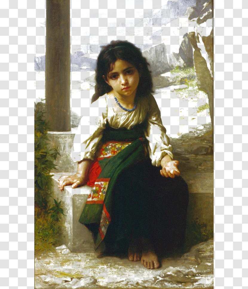 The Shepherdess Oil Painting Reproduction Little Beggar Canvas - Flower Transparent PNG