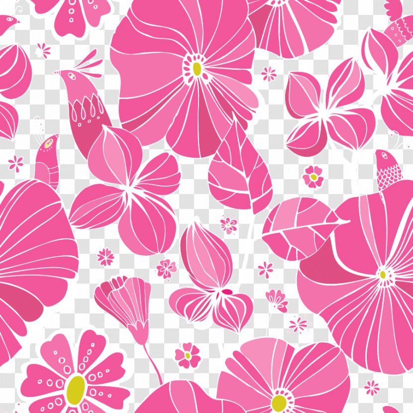 Floral Design Pink Flower - Floristry - Flowers Seamless Background Material Transparent PNG