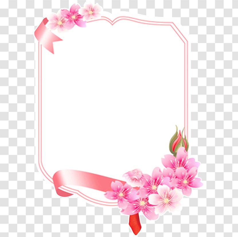 Picture Frame Pink Floral Design - Chemical Element - Box Transparent PNG