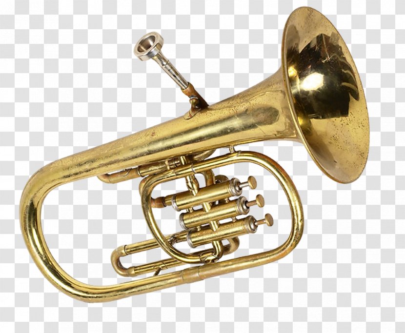 Tuba Wind Instrument Trumpet Musical - Watercolor - Metal Instruments Trombone Transparent PNG