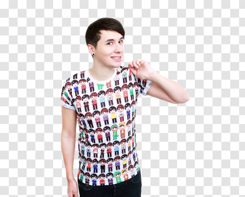 Phil Lester T-shirt The Amazing Book Is Not On Fire Dan And - Gfycat Transparent PNG