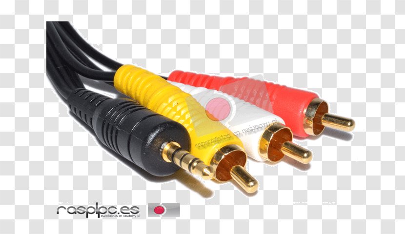 RCA Connector Composite Video Phone Electrical Cable - Coaxial - Audio Jack Transparent PNG