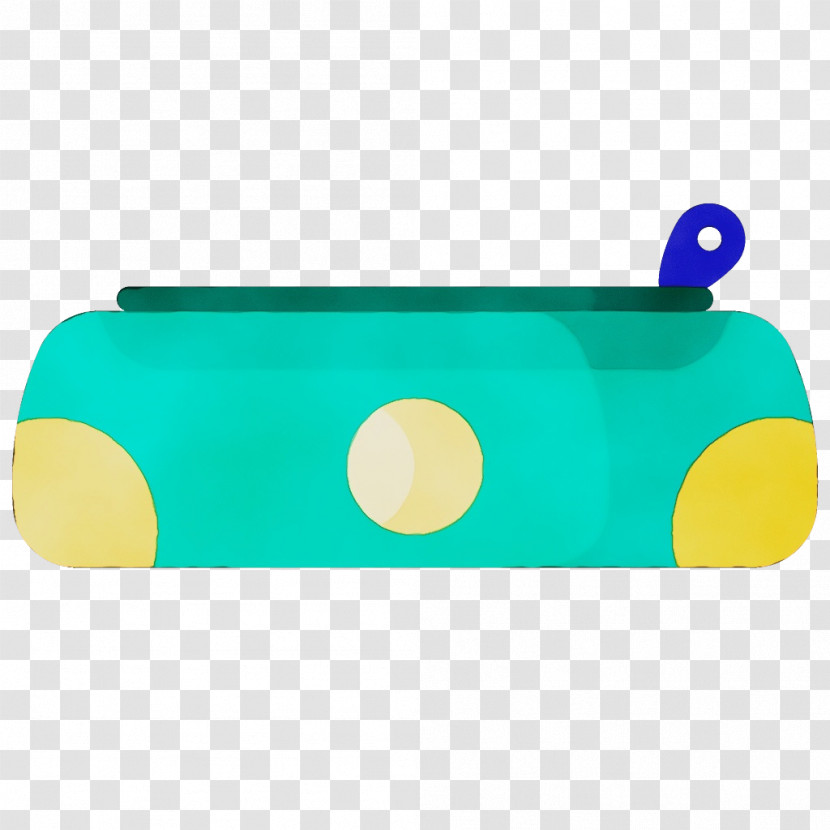 Turquoise Yellow Pencil Case Turquoise Rectangle Transparent PNG