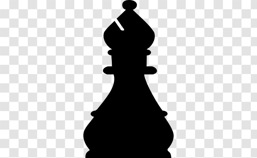 Chess Piece Bishop Queen Pin - Black And White - Pieces Vector Transparent PNG