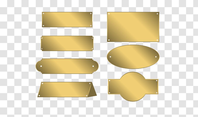 Name Plates & Tags Metal Gold Plating - Yellow Transparent PNG