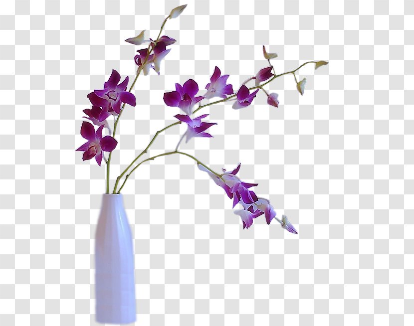 Cut Flowers Vase Artificial Flower Plant Stem - Violet Transparent PNG