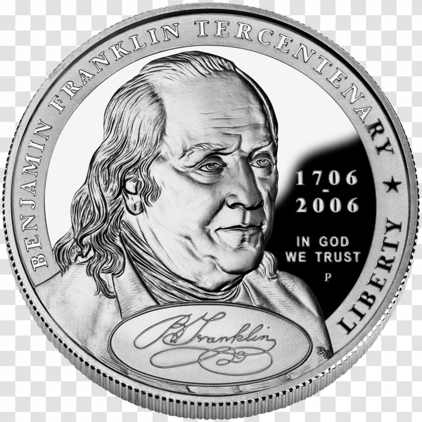 Dollar Coin Commemorative Franklin Half - United States - Silver Transparent PNG