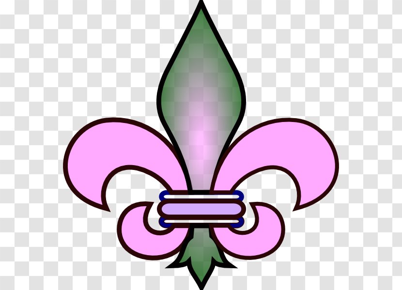 Fleur-de-lis New Orleans Saints World Scout Emblem Clip Art - Symmetry - Pink Green Transparent PNG