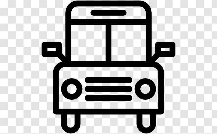 Bus Front - Black And White - Symbol Transparent PNG