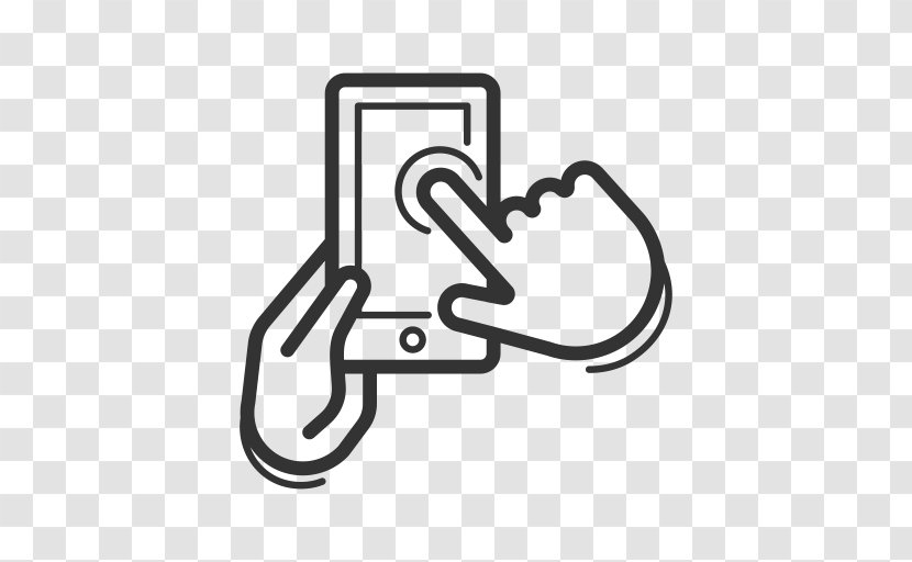 Handheld Devices Swipe Icon Gadget - Black And White - Hand-held Mobile Phone Transparent PNG