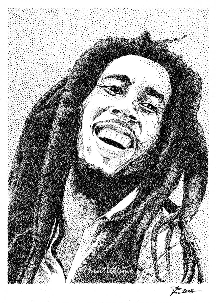 Bob Marley Drawing Portrait Visual Arts - Monochrome Photography Transparent PNG