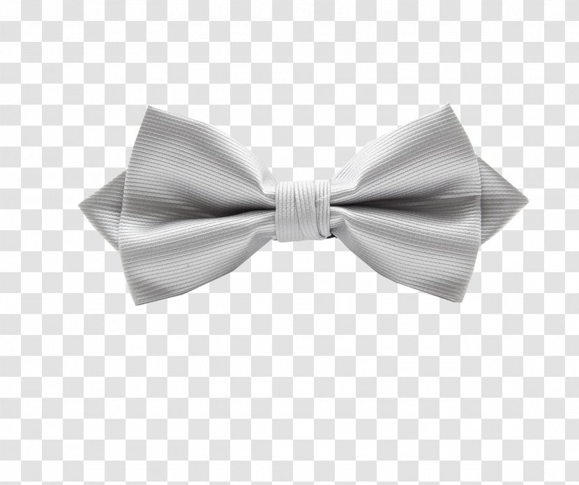 Bow Tie Color Necktie Argent - Black And White Transparent PNG