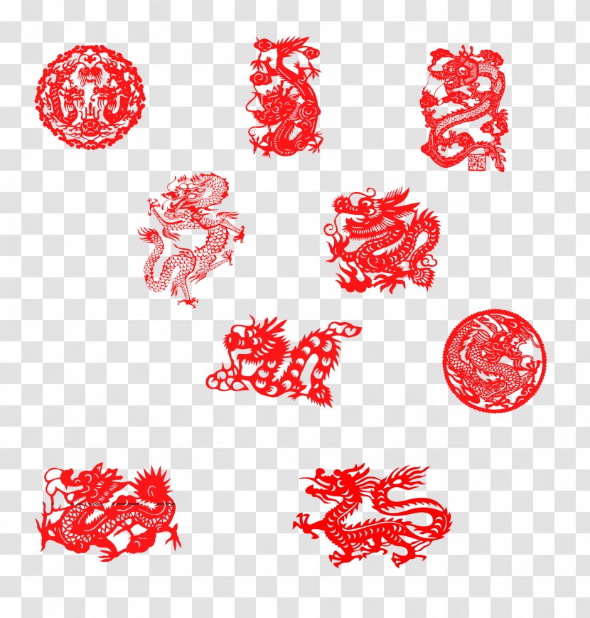 China Chinese Dragon Papercutting Paper Cutting New Year - Art - Paper-cut Wind Transparent PNG