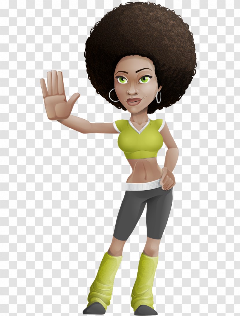 Character Afro Woman Cartoon - Silhouette - Painted Abroad Punta Hair Sport Transparent PNG