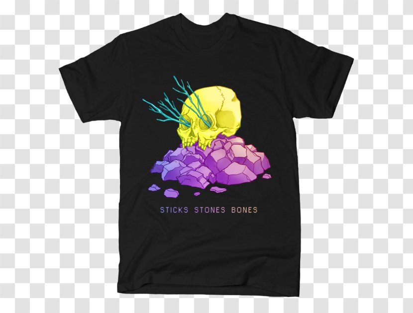 Printed T-shirt Clothing LaFraise.com - Sticks Stones Bones Transparent PNG