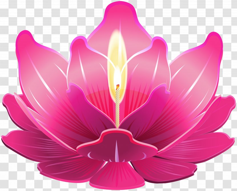 Diwali Ganesha Clip Art - Plant - Lotus With Candle Transparent PNG