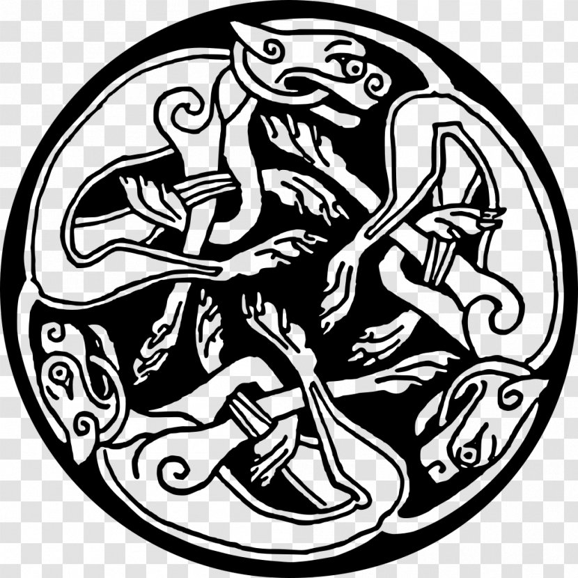 Celtic Hounds Book Of Kells Knot Celts Art - Mythology Transparent PNG