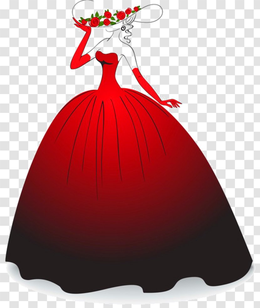 Clip Art Woman Vector Graphics Illustration Dress - Red Transparent PNG